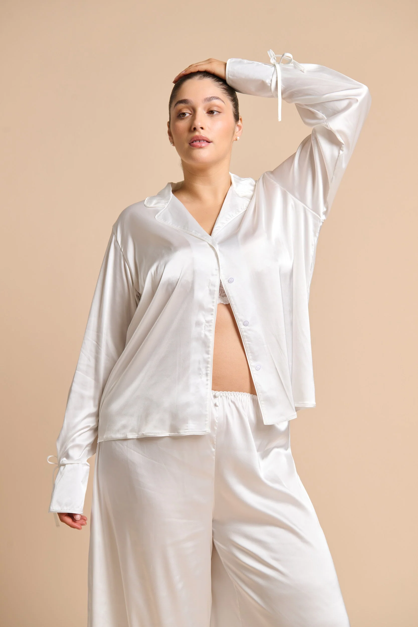 Matilda Long Sleeve Shirt Ivory - Image 6