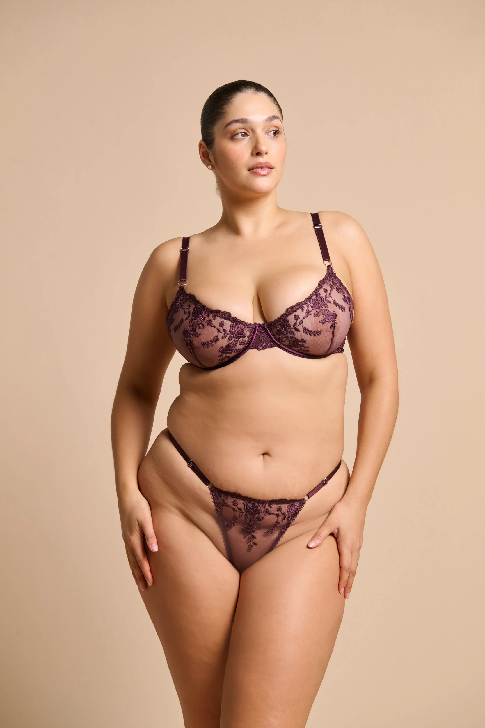 Nicolette Thong Set Raisin - Image 4